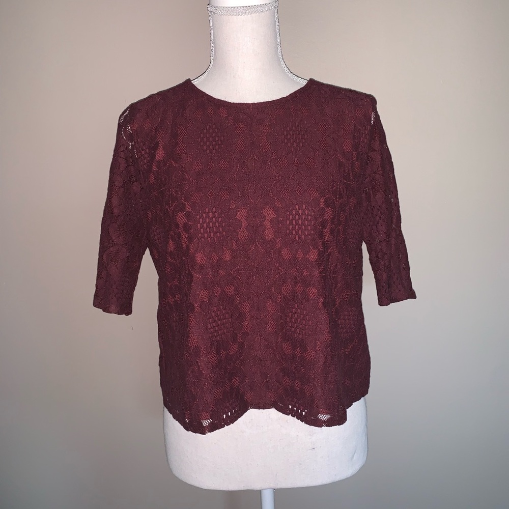 Lacy maroon shirt